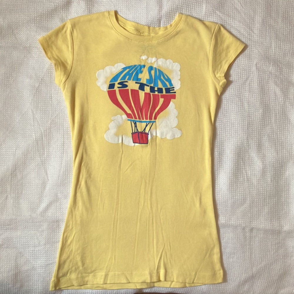 Yellow graphic ‘The Sky is the Limit’ long t-shirt